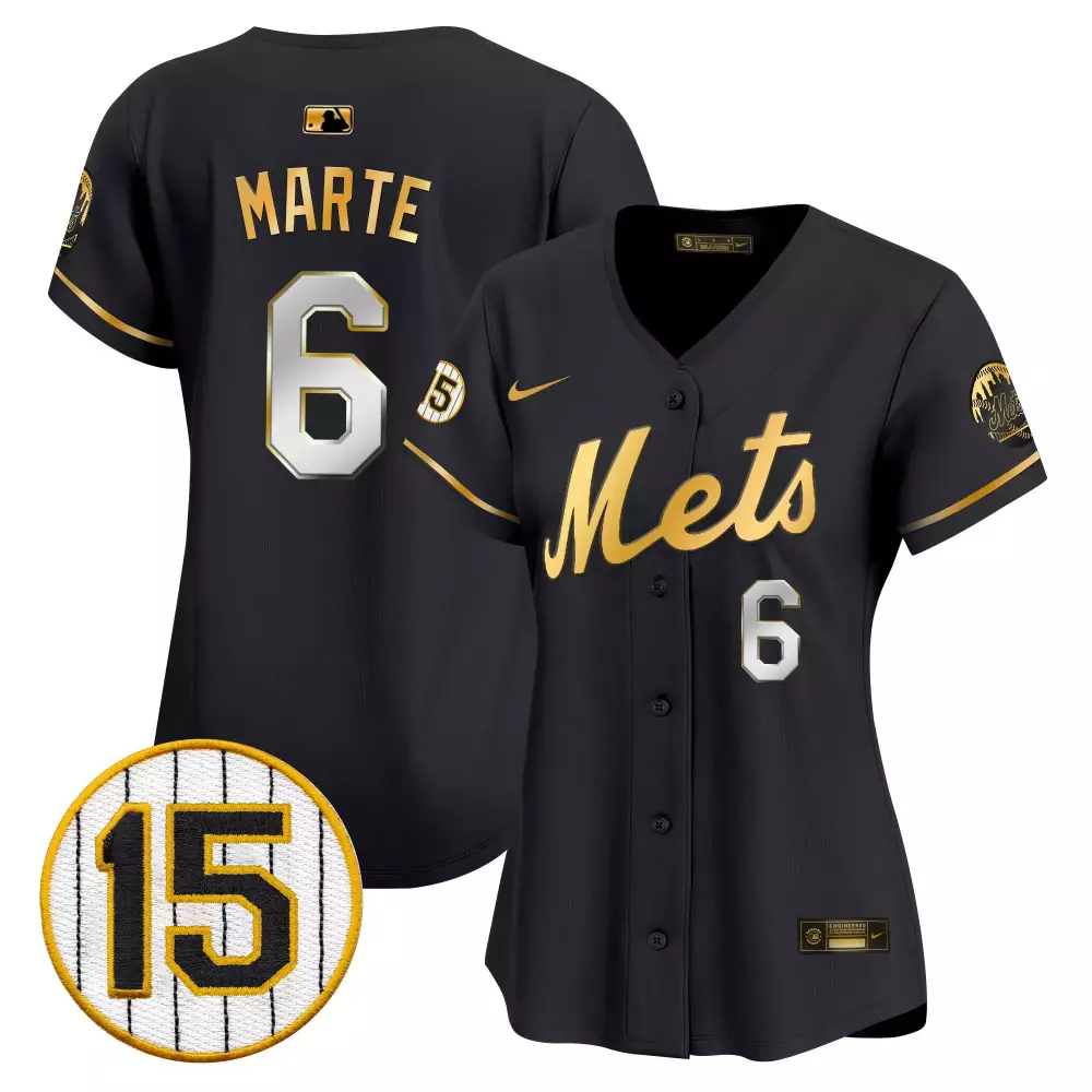 starling marte black gold mens new york mets jerry grote patch vapor premier limited jersey all stitched