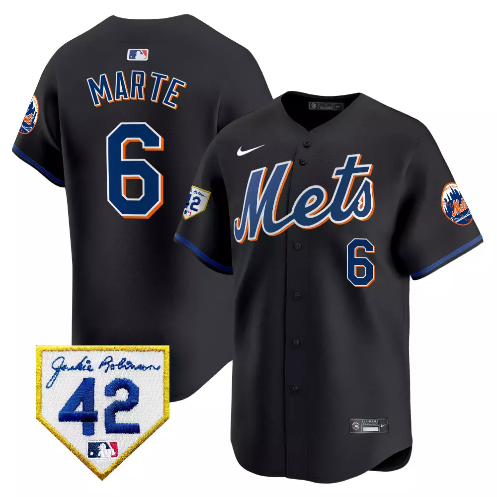starling marte black gold mens new york mets jerry grote patch vapor premier limited jersey all stitched