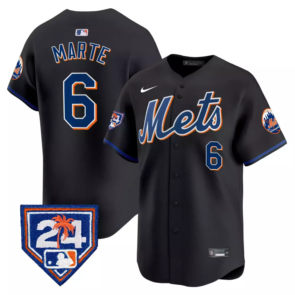 starling marte black mens new york mets 2024 spring training vapor premier elite jersey v2 all stitched