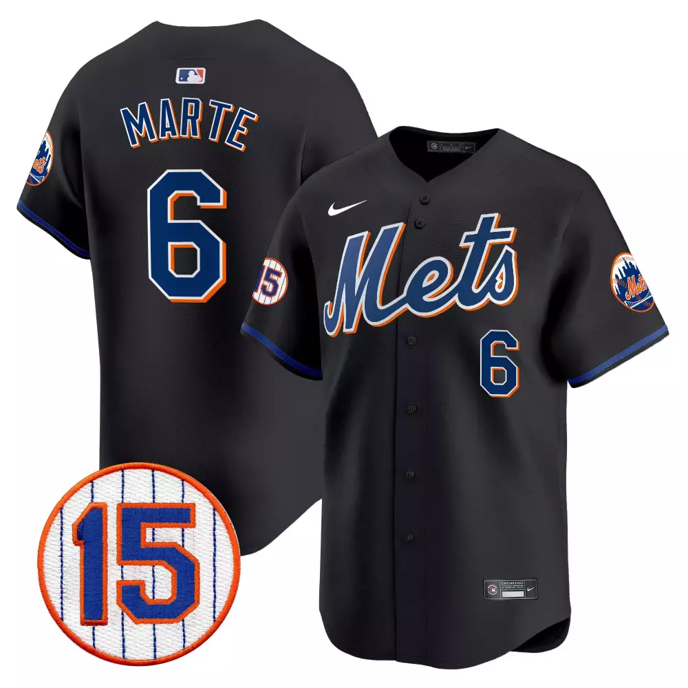 starling marte black mens new york mets 2024 spring training vapor premier elite jersey v2 all stitched