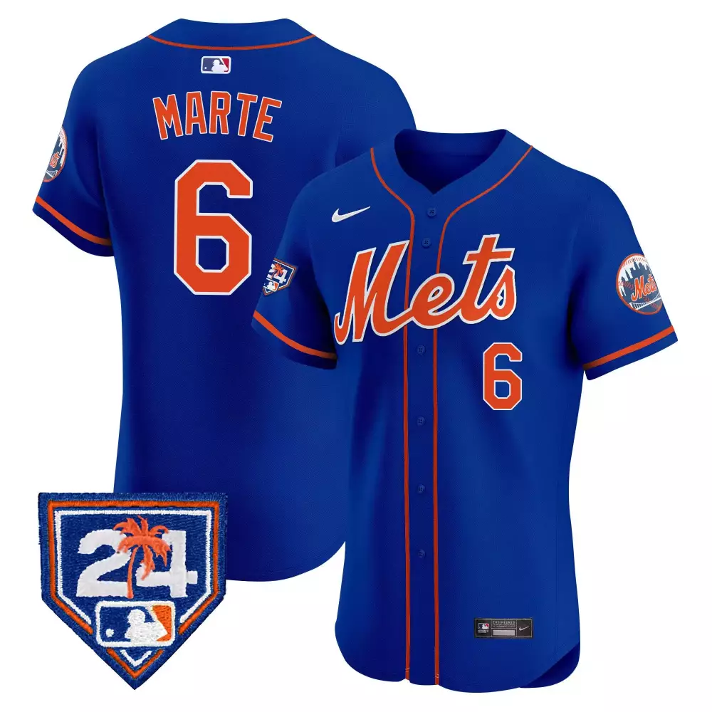 starling marte royal mens new york mets 2024 spring training vapor premier elite jersey v2 all stitched