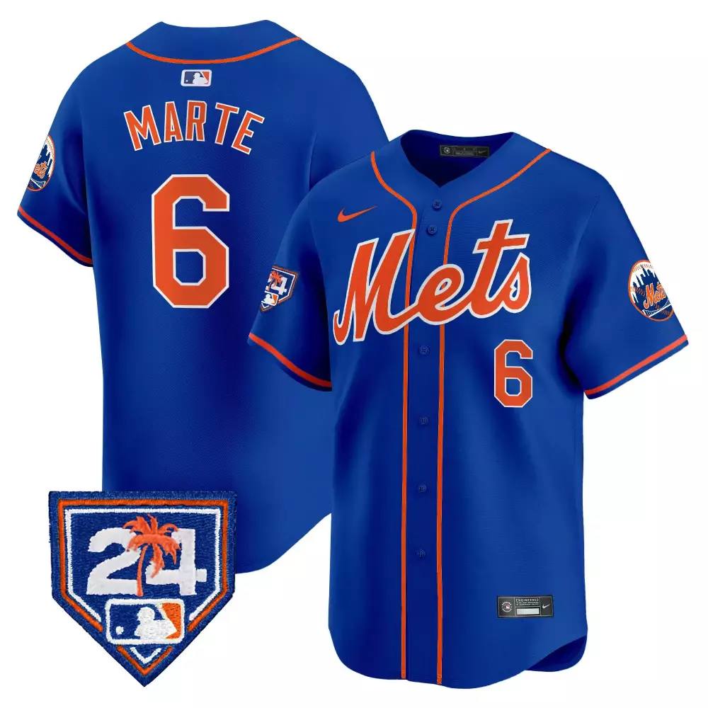 starling marte royal mens new york mets 2024 spring training vapor premier elite jersey v2 all stitched