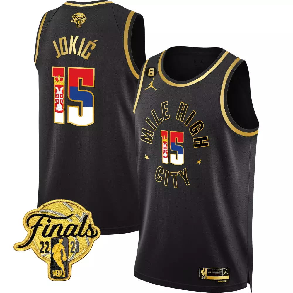 statement black men nikola jokic denver nuggets serbia flag finals champions jersey all stitched