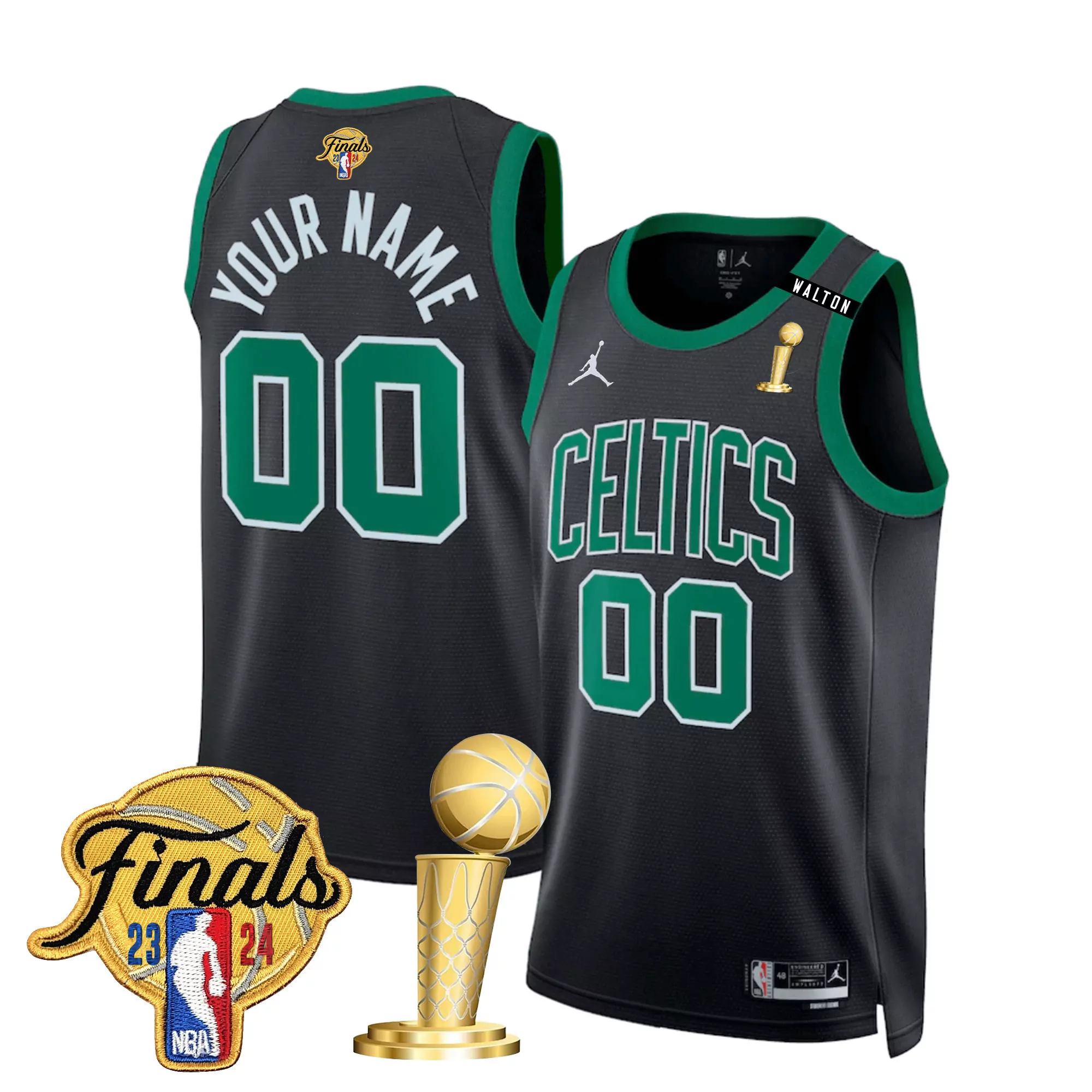statement men boston celtics 2024 final champions patch swingman custom jersey v2 all stitched
