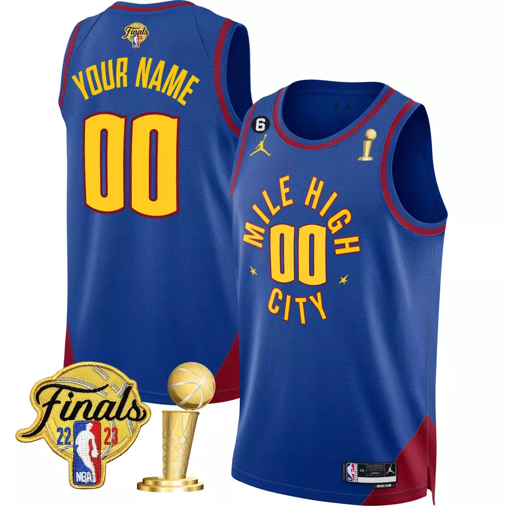statement men denver nuggets 2023 finals champions patch custom jersey all stitched