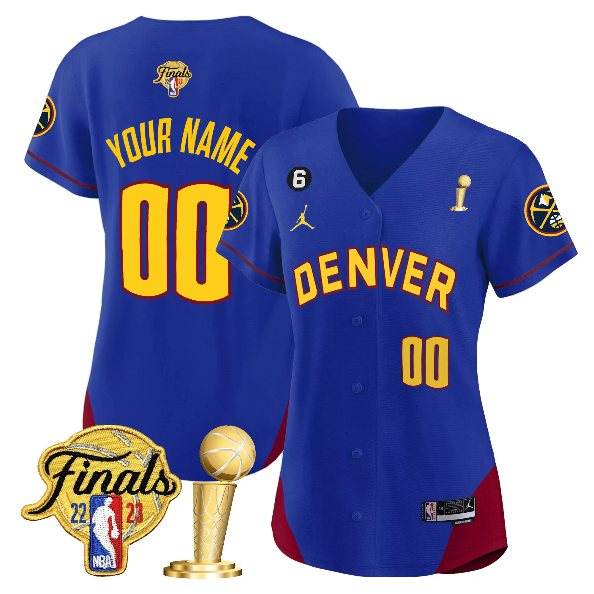 statement women denver nuggets 2023 finals champions cool base custom jersey all stitched