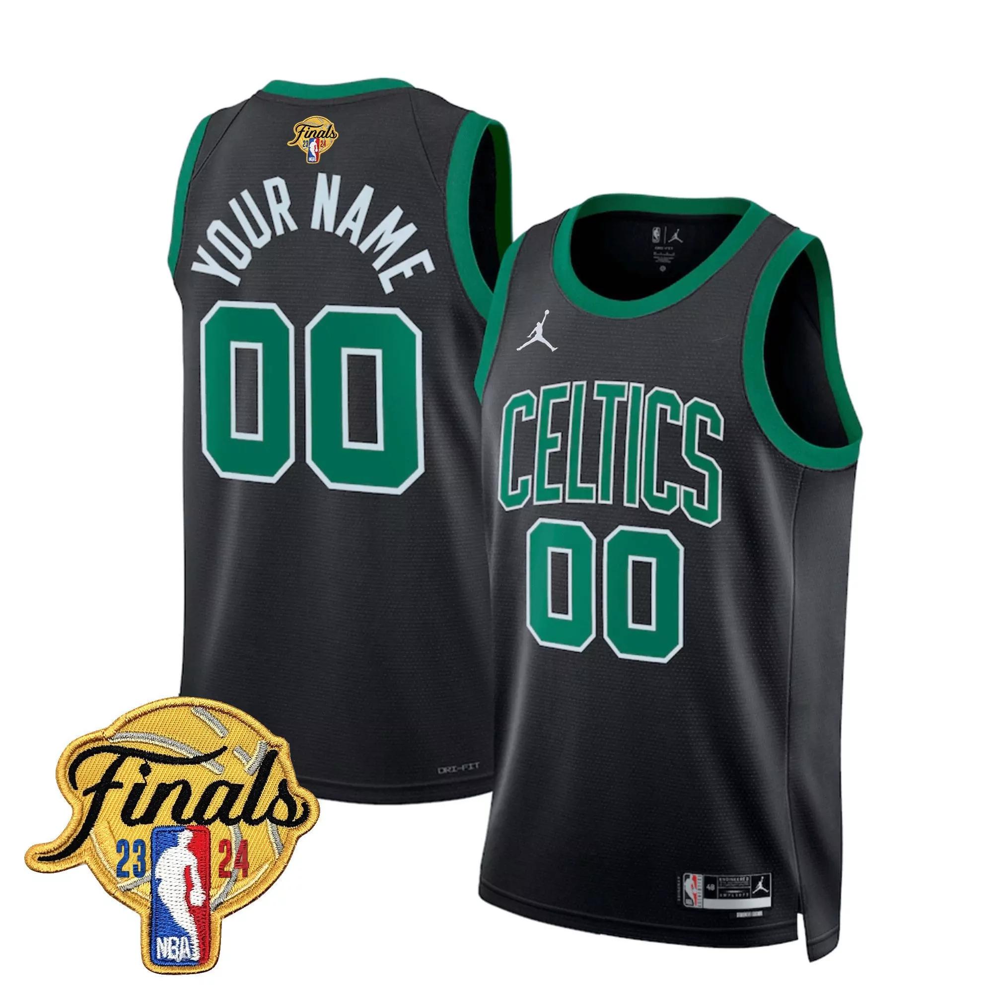 statement youth boston celtics 2024 final champions patch swingman custom jersey all stitched