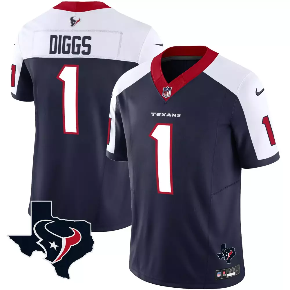 stefon diggs alternate mens houston texans 2024 texas patch gold vapor limited jersey all stitched