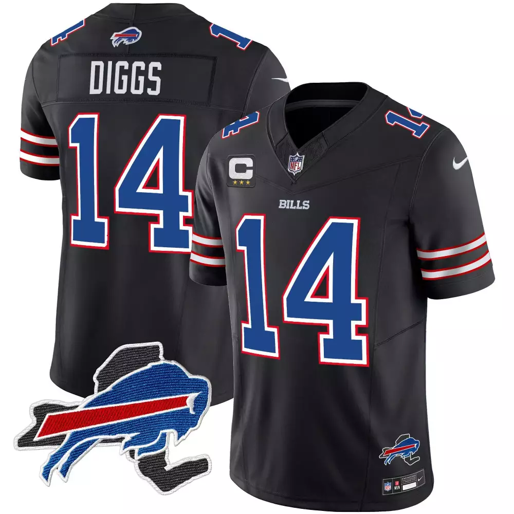 Stefon Diggs Buffalo Bills New York Patch Gold Trim Jersey | Stitched Vapor Design | Fan Gear for Men, Women & Youth