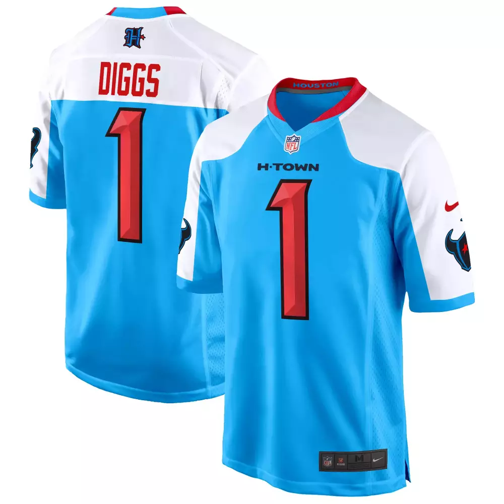 stefon diggs blue alternate mens houston texans 2024 game jersey all stitched