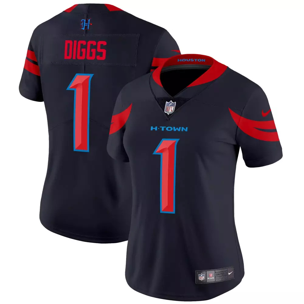 stefon diggs navy limited womens houston texans 2024 vapor limited jersey v3 all stitched