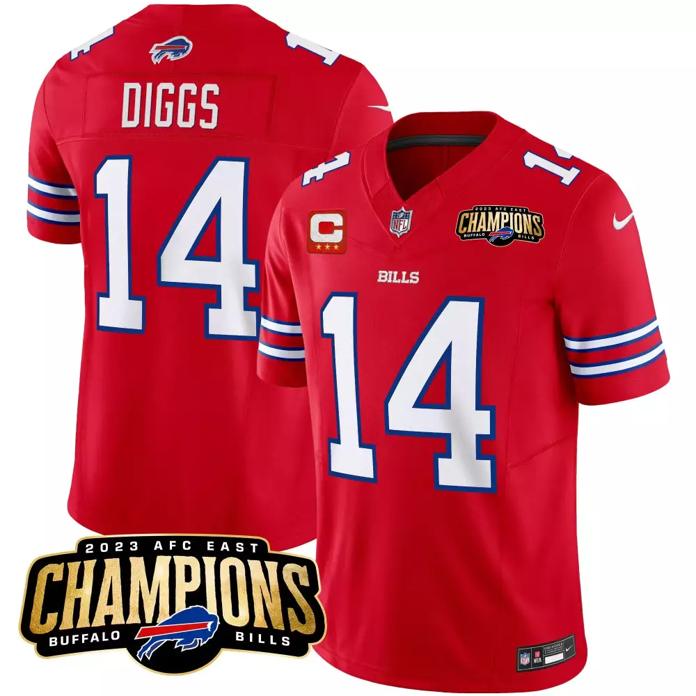 Stefon Diggs Buffalo Bills 2023 AFC East Champions Patch Vapor Jersey | Red | Limited Edition for Men, Women & Youth