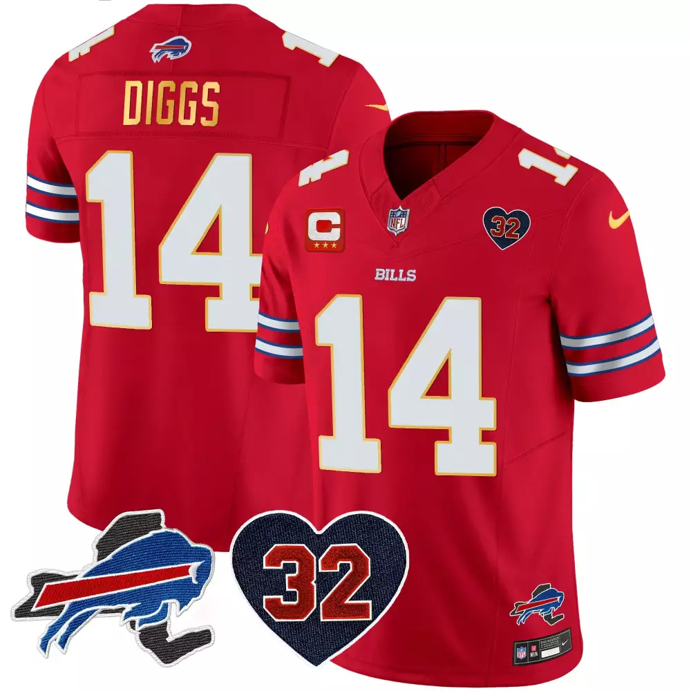 stefon diggs red mens buffalo bills new york patch vapor limited jersey all stitched