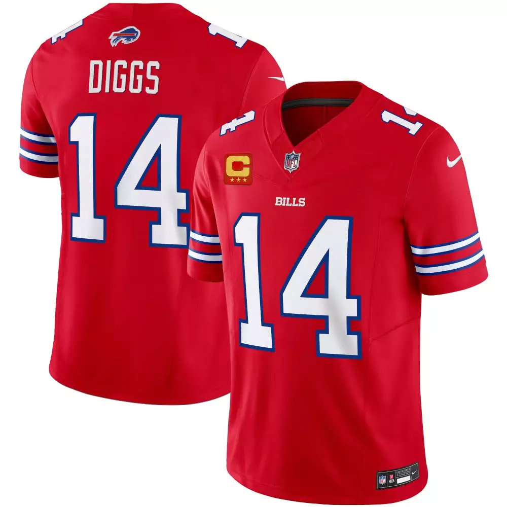 stefon diggs red mens buffalo bills new york patch vapor limited jersey all stitched