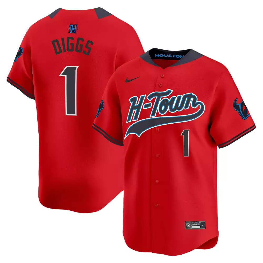 stefon diggs red mens houston texans 2024 baseball jersey v2 all stitched