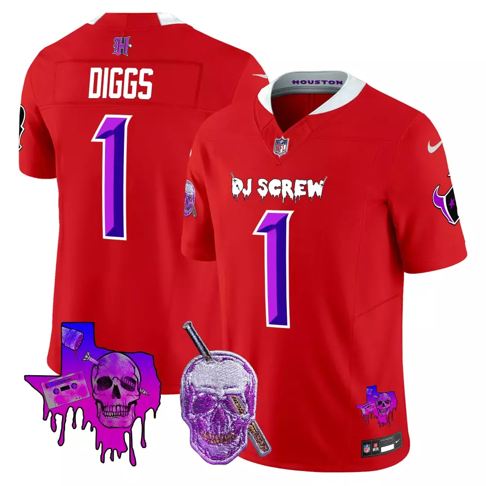 stefon diggs red mens houston texans 2024 vapor limited jersey v3 all stitched