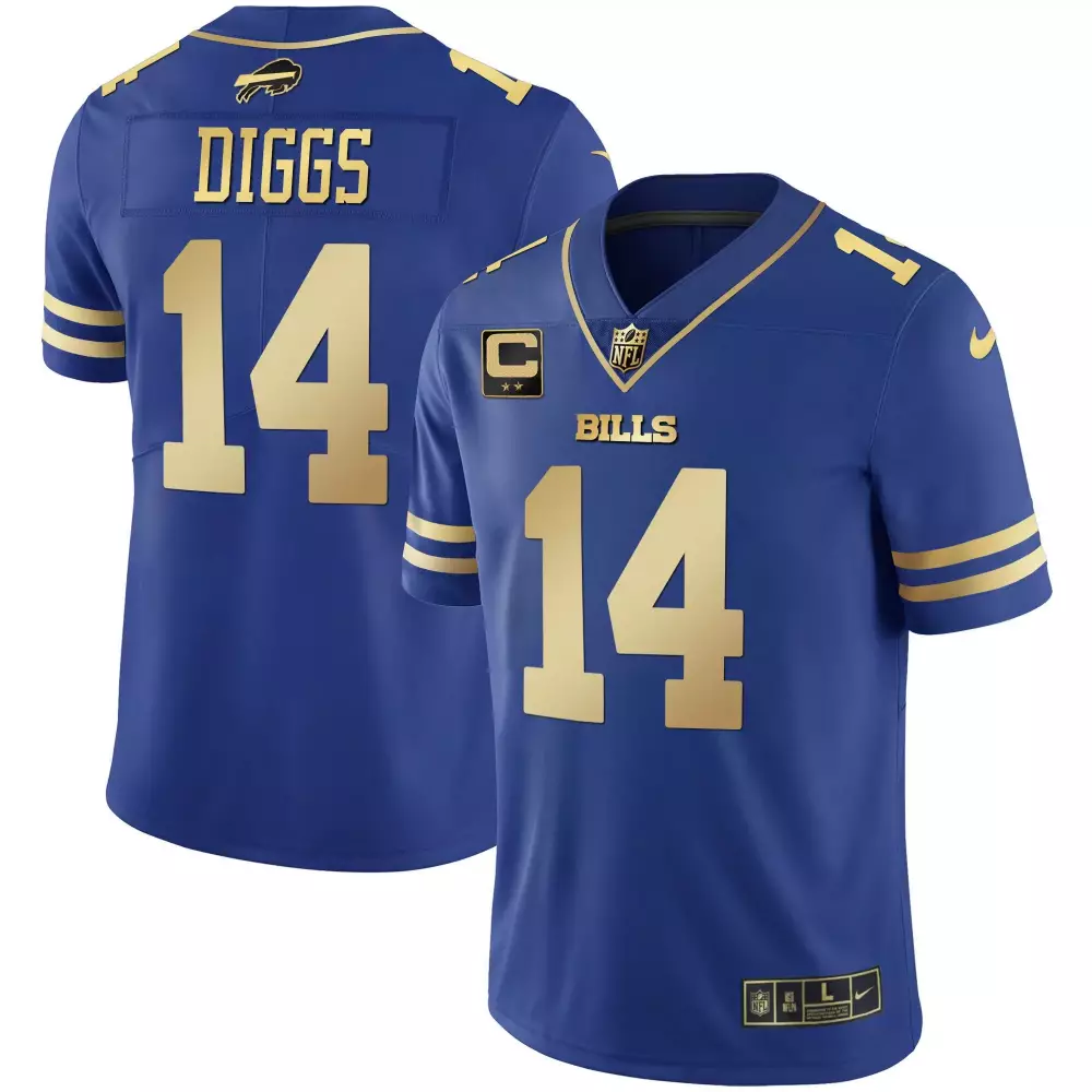 Stefon Diggs Buffalo Bills Royal Gold Vapor Jersey | Stitched Fan Gear | For Men, Women & Youth