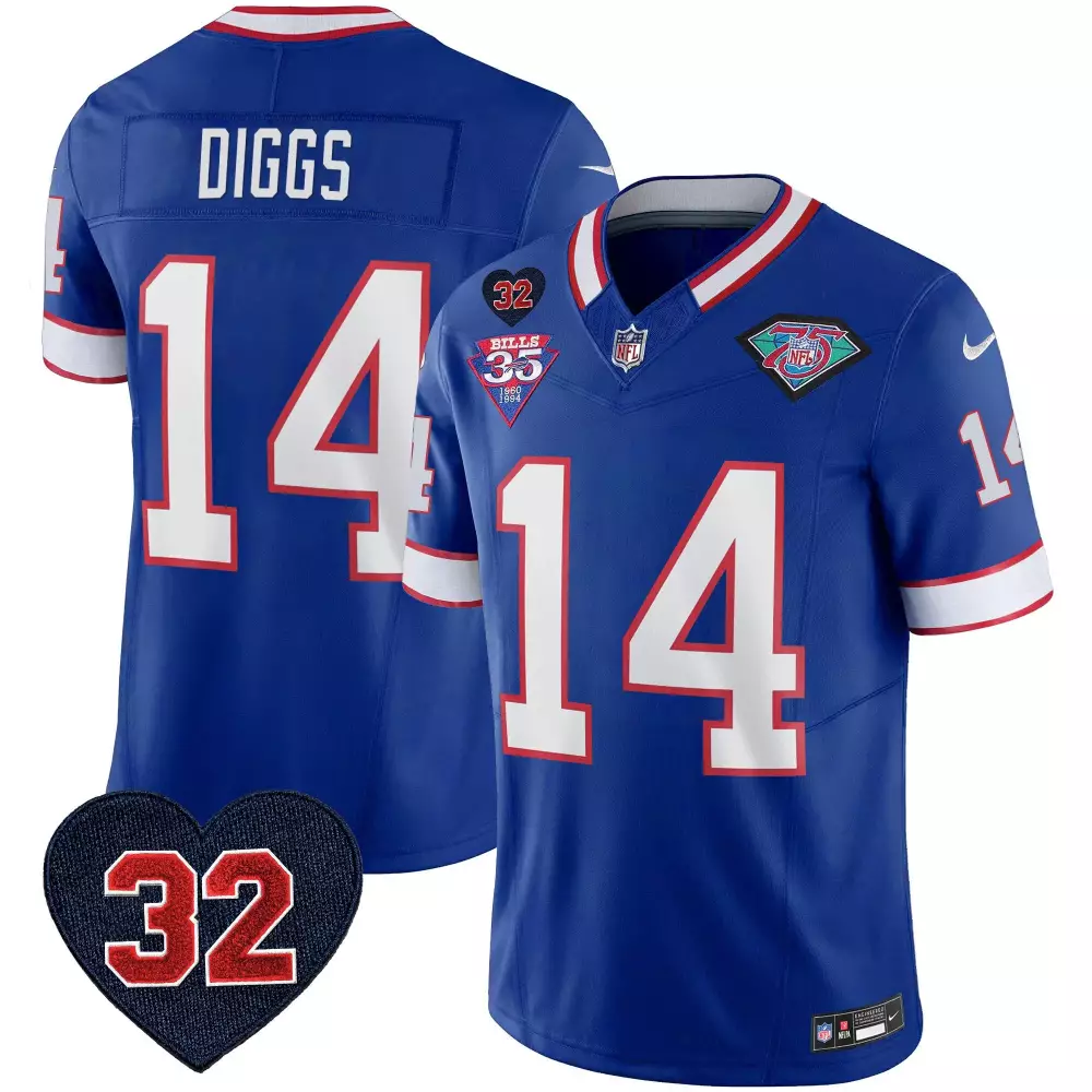 Stefon Diggs Buffalo Bills Royal Gold Vapor Jersey | Stitched Fan Gear | For Men, Women & Youth