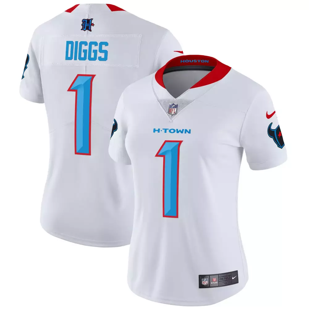stefon diggs white limited womens houston texans 2024 texas patch vapor limited jersey v2 all stitched
