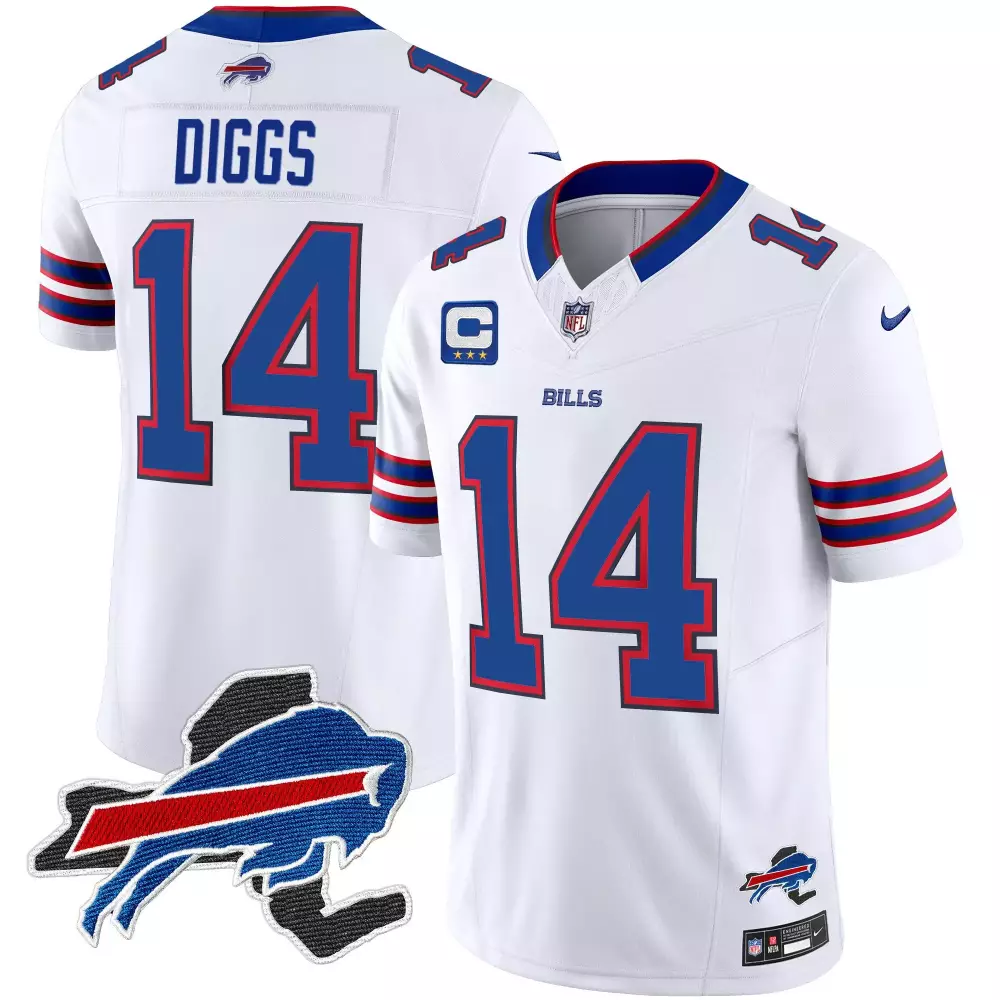 stefon diggs white mens buffalo bills new york patch gold trim vapor jersey all stitched