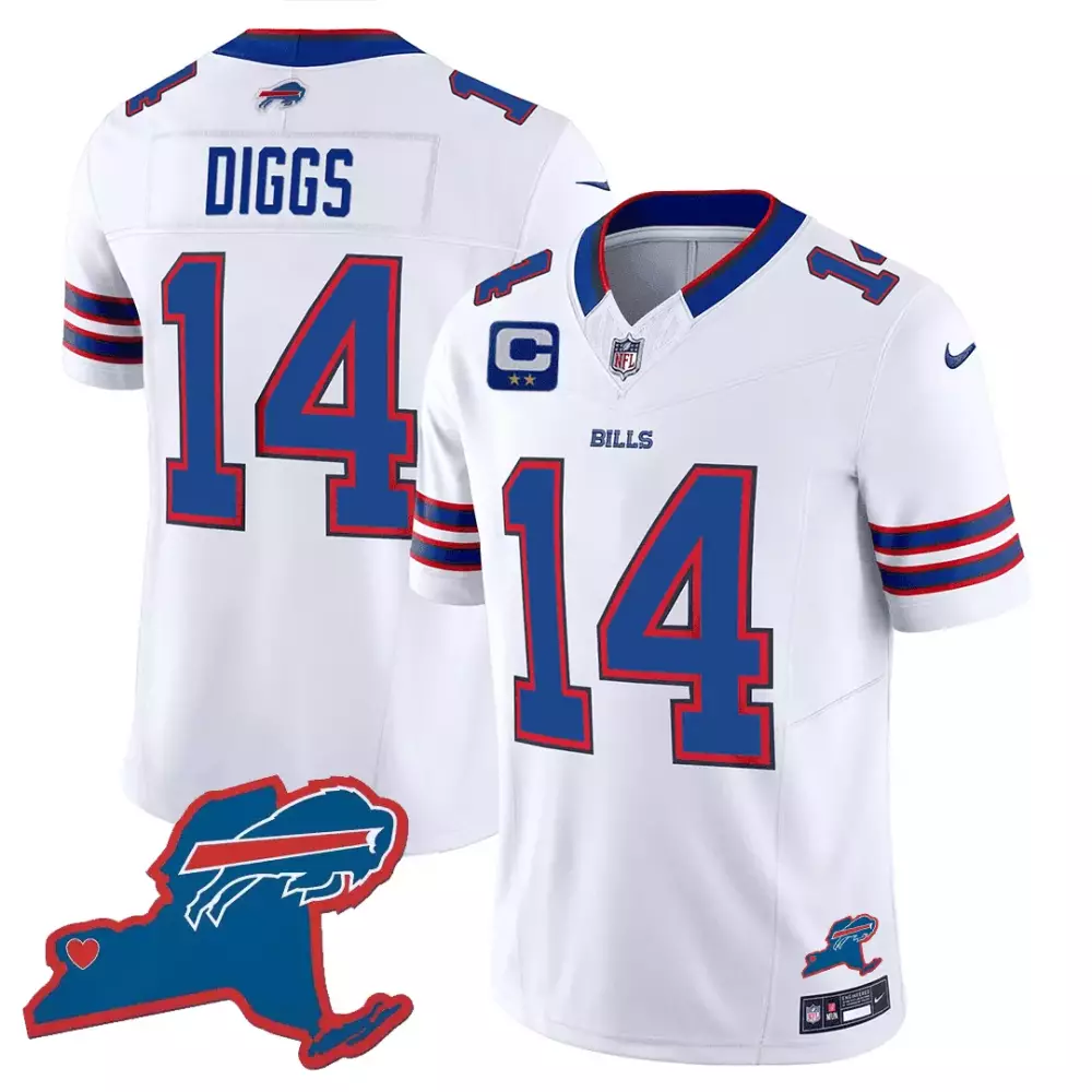 stefon diggs white mens buffalo bills new york patch gold trim vapor jersey all stitched