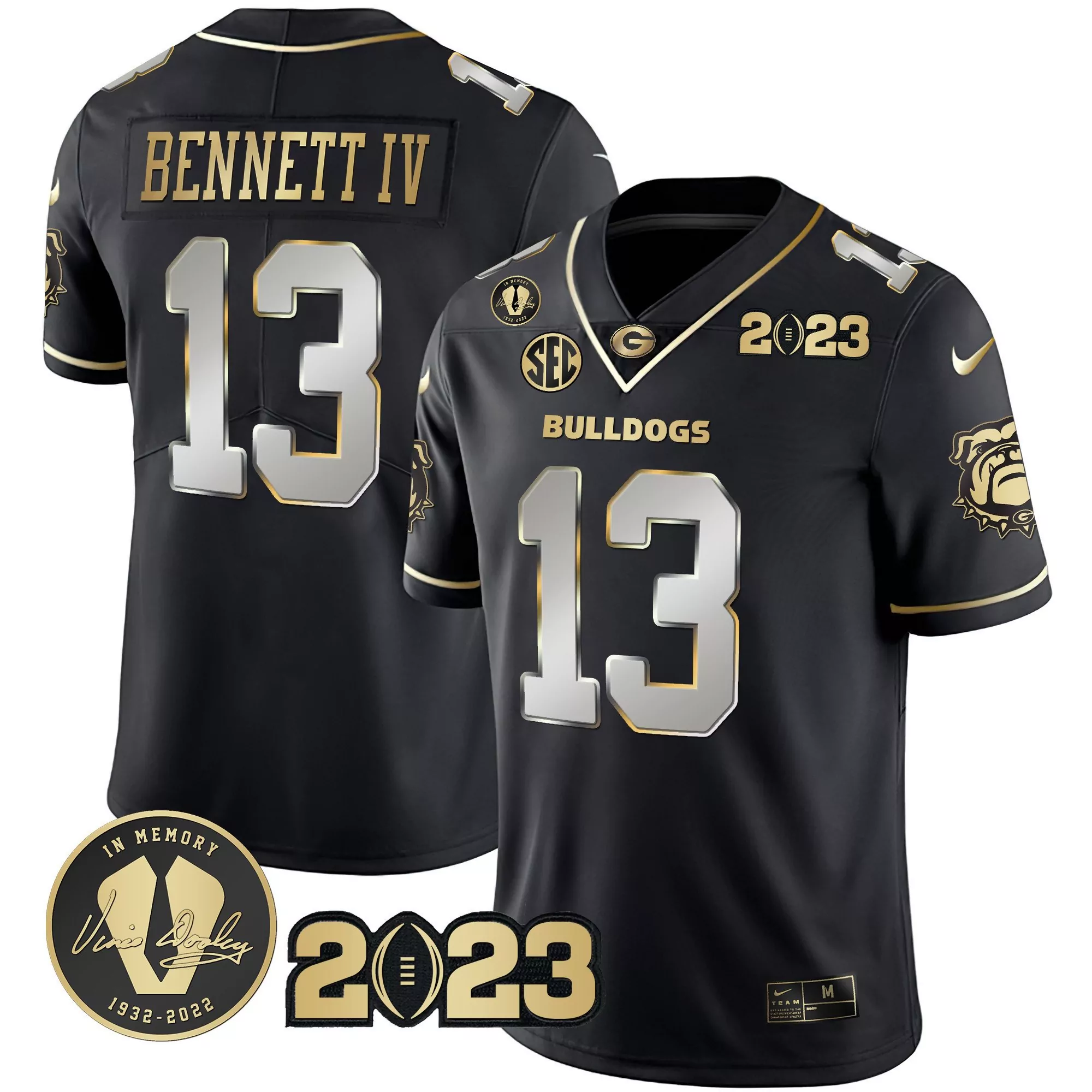stetson bennett black gold trim womens georgia bulldogs 2023 vapor jersey v4 georgia map all stitched