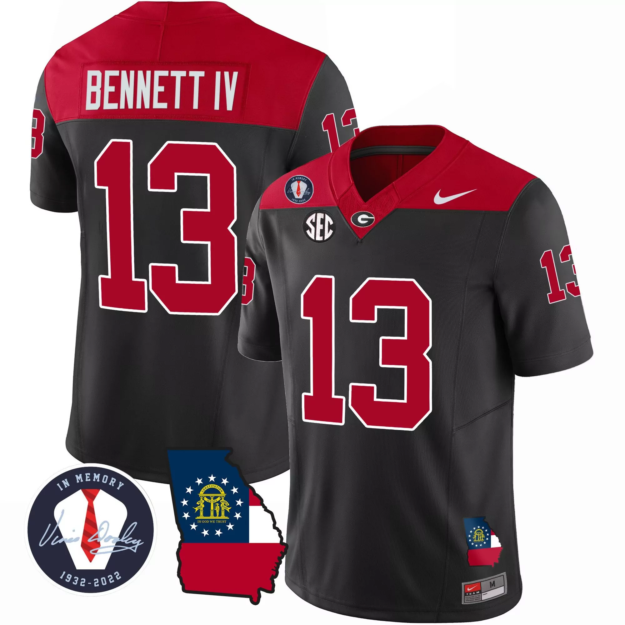 stetson bennett black mens georgia bulldogs 2023 alternate vapor limited jersey all stitched