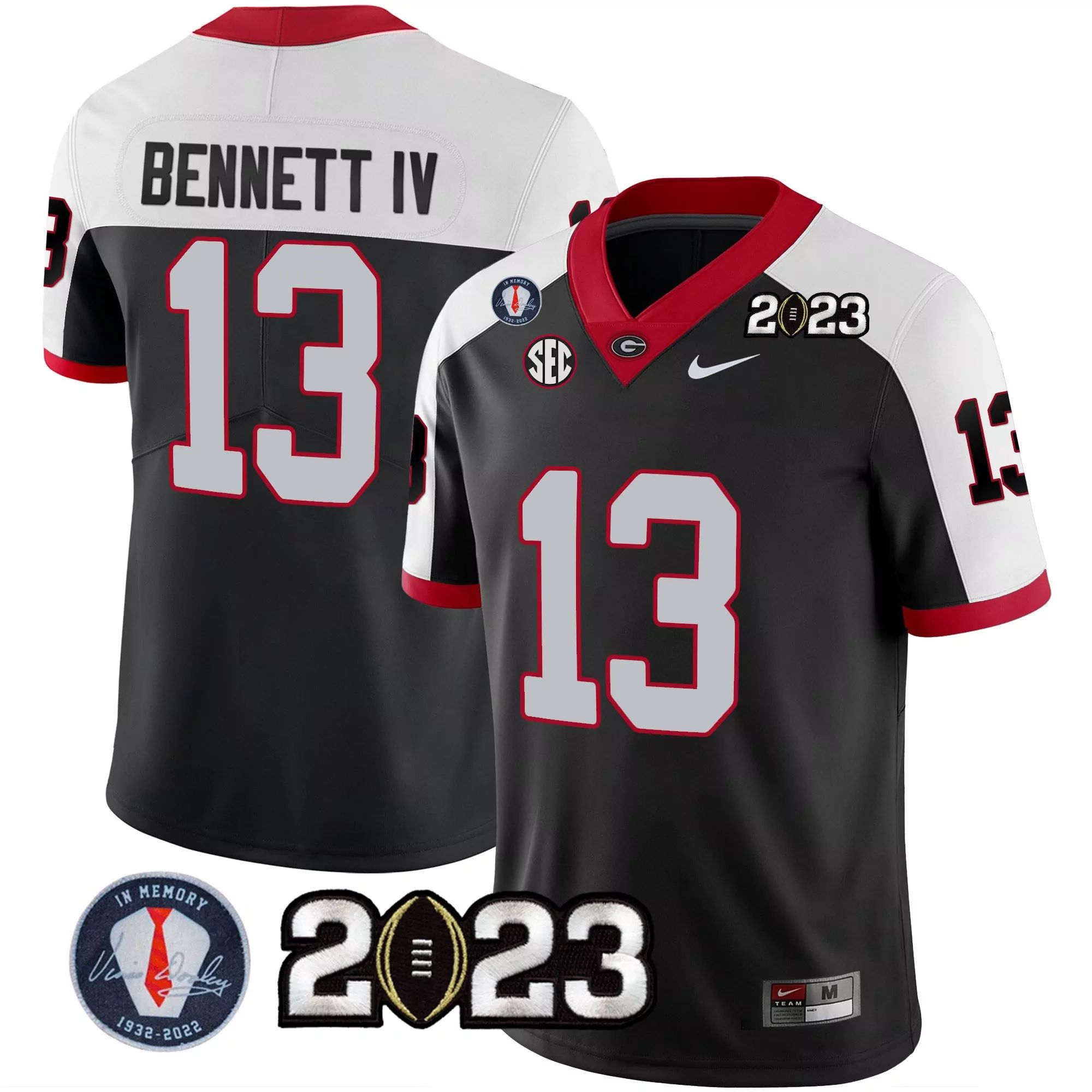 stetson bennett black mens georgia bulldogs 2023 alternate vapor limited jersey all stitched