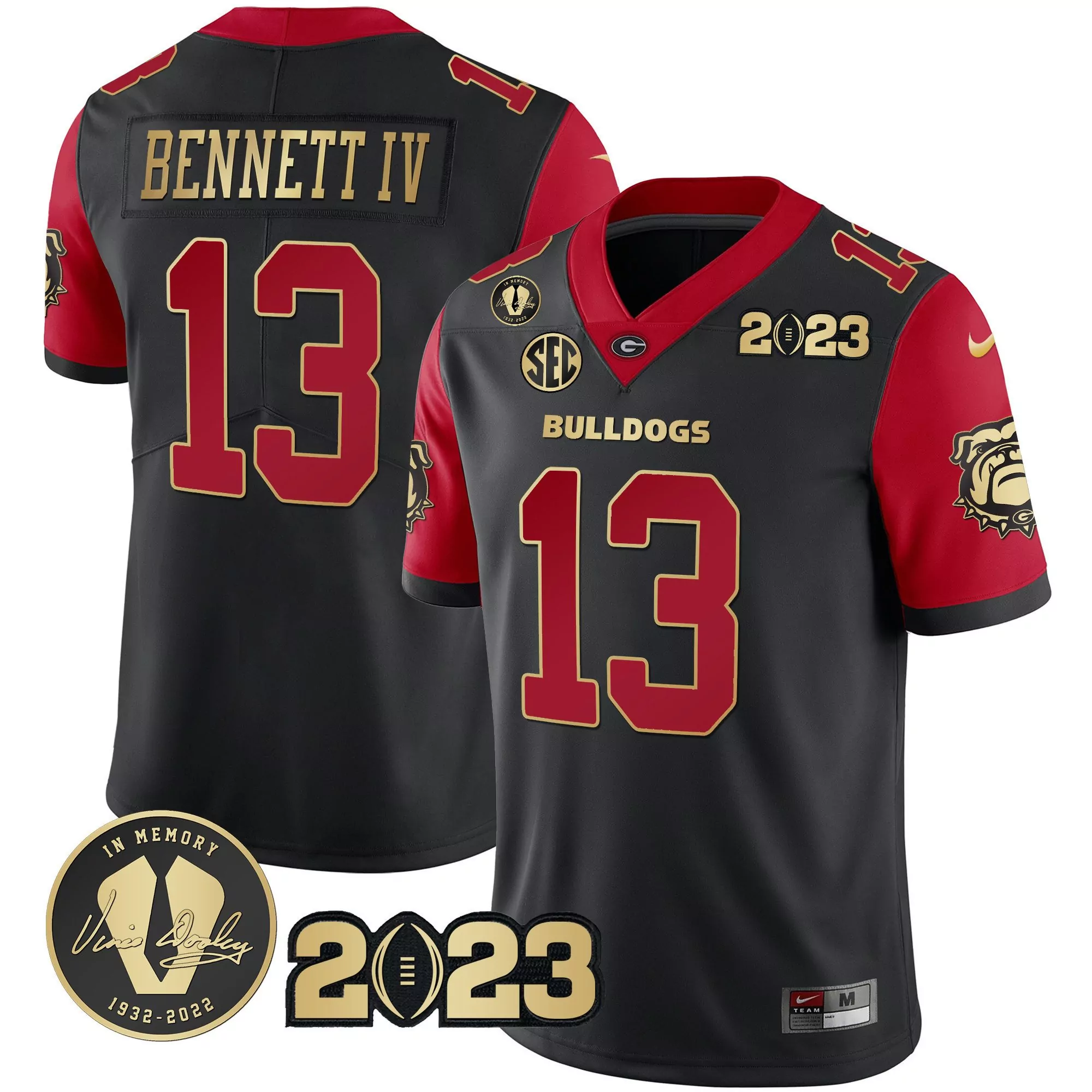 stetson bennett black mens georgia bulldogs 2023 alternate vapor limited jersey all stitched