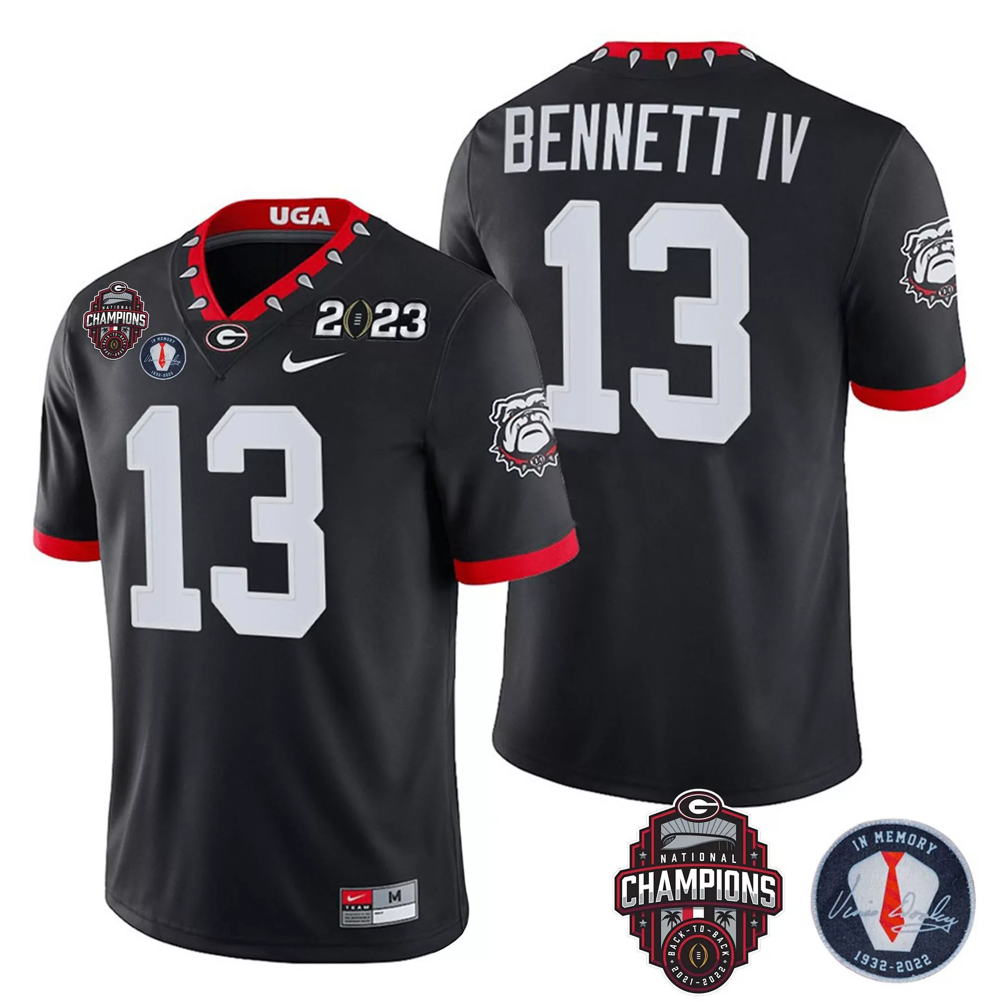 stetson bennett black mens georgia bulldogs 2023 alternate vapor limited jersey all stitched