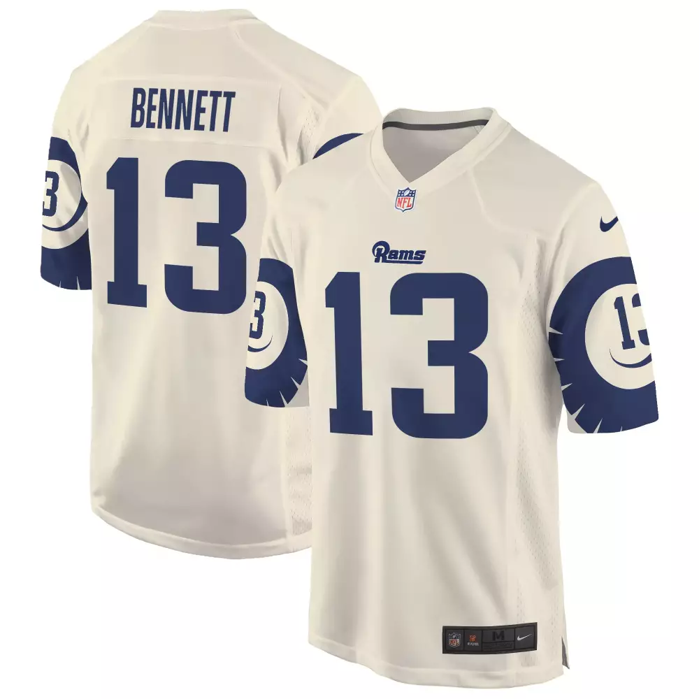 stetson bennett bone mens los angeles rams special game jersey all stitched
