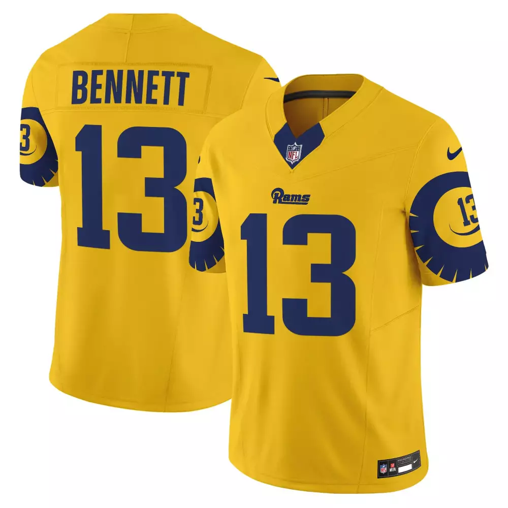 stetson bennett gold mens los angeles rams special vapor limited jersey all stitched