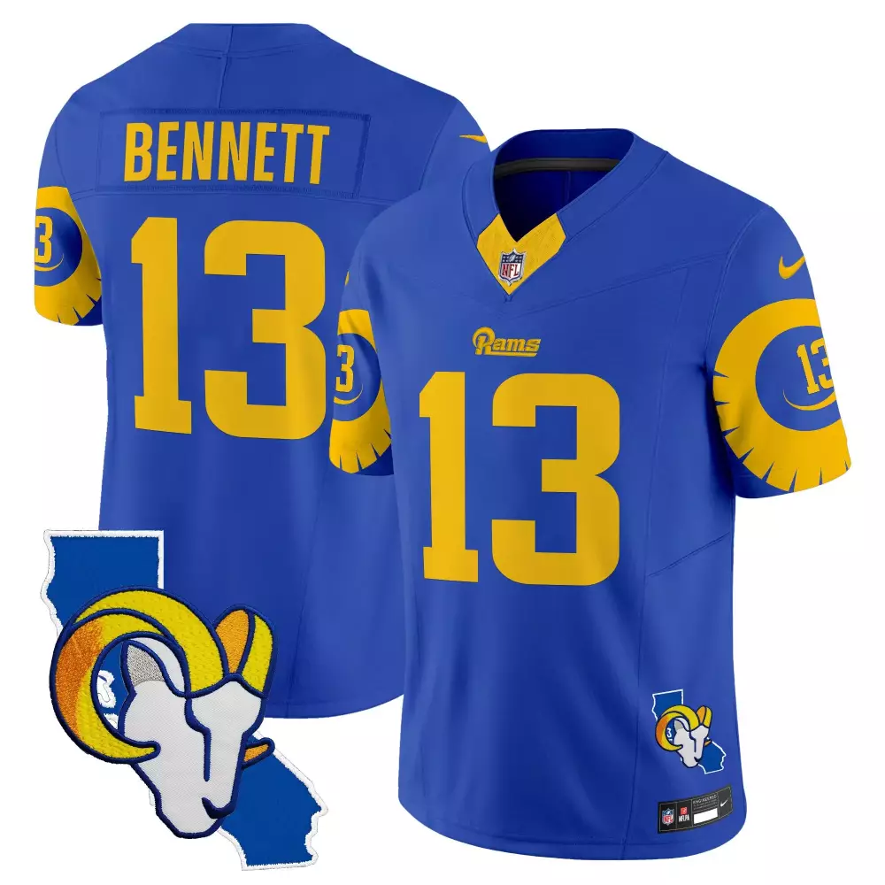 stetson bennett royal mens los angeles rams special vapor limited jersey v2 all stitched