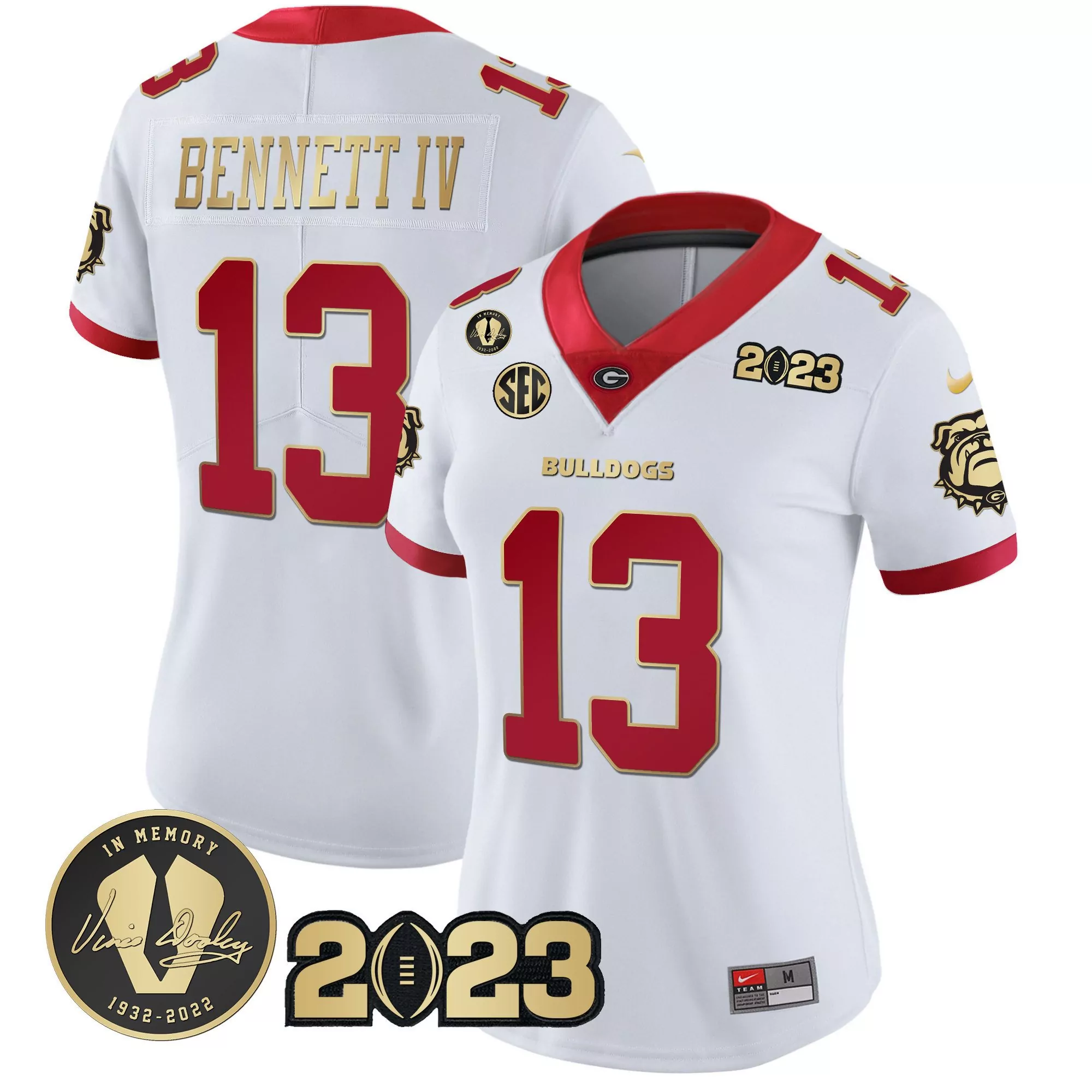 stetson bennett white gold trim mens georgia bulldogs 2023 vapor jersey v2 georgia map all stitched