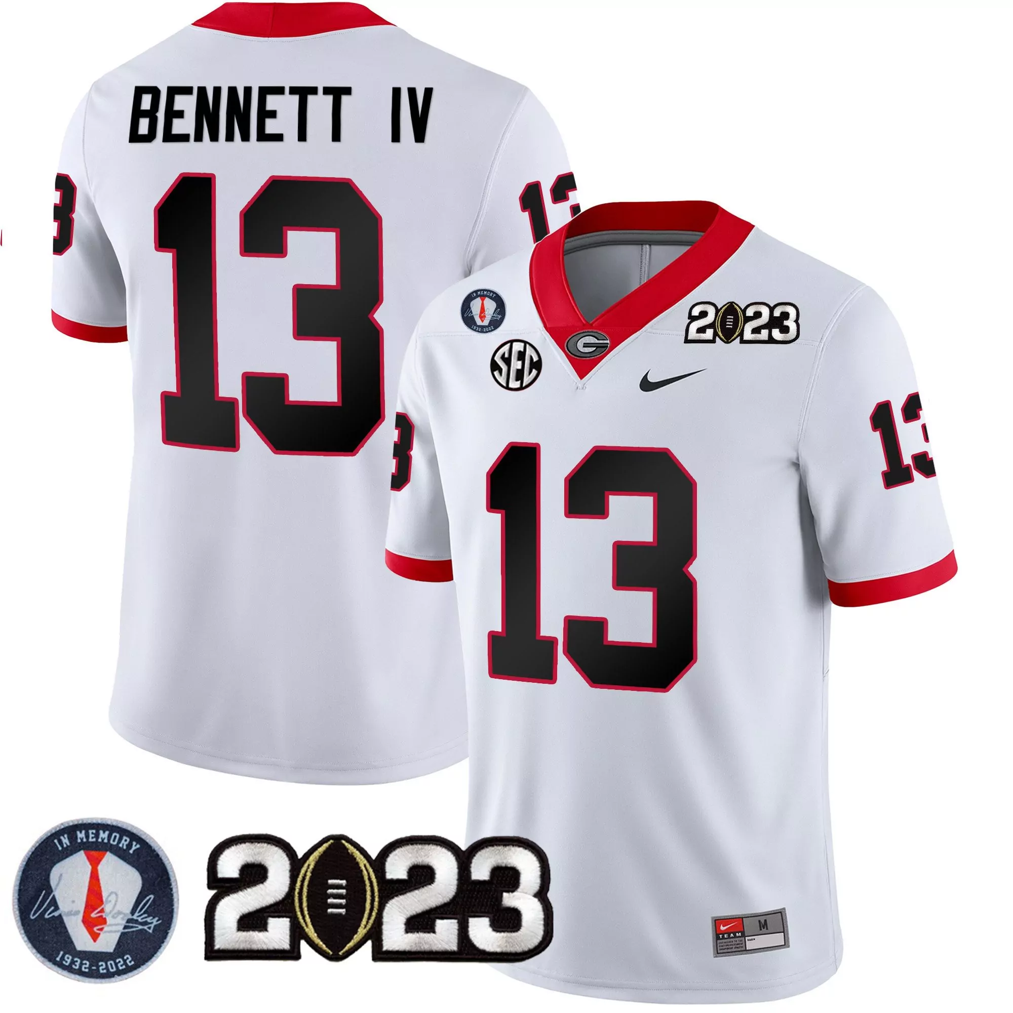stetson bennett white limited mens georgia bulldogs checkerboard jersey all stitched