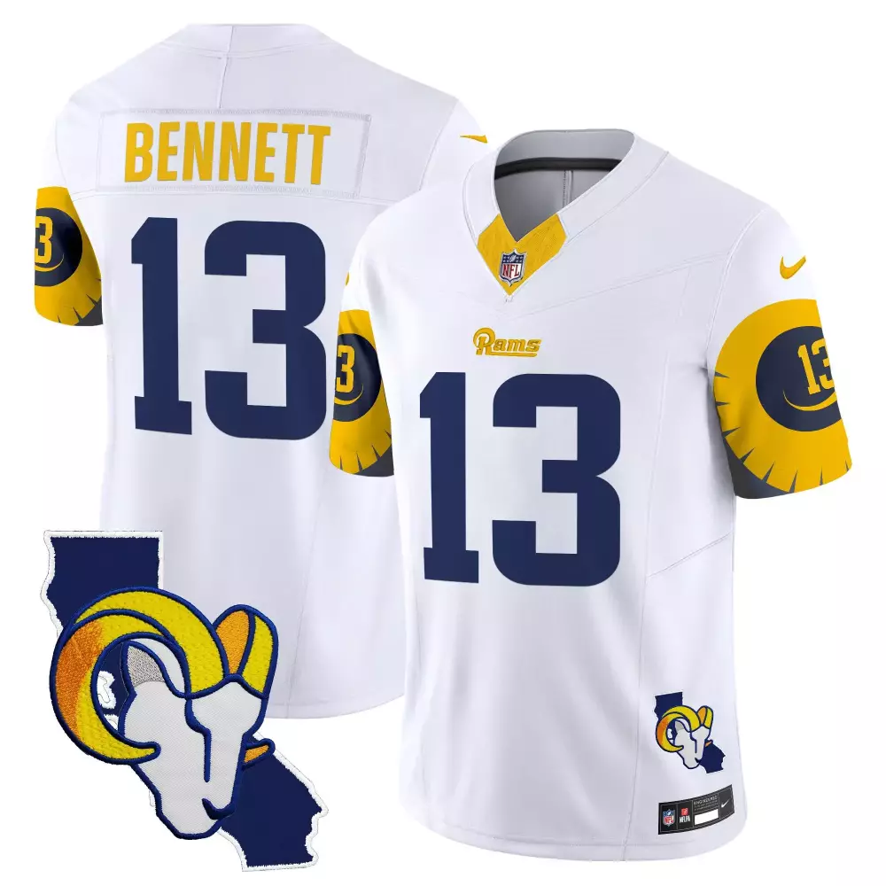 stetson bennett white mens los angeles rams special vapor limited jersey v2 all stitched