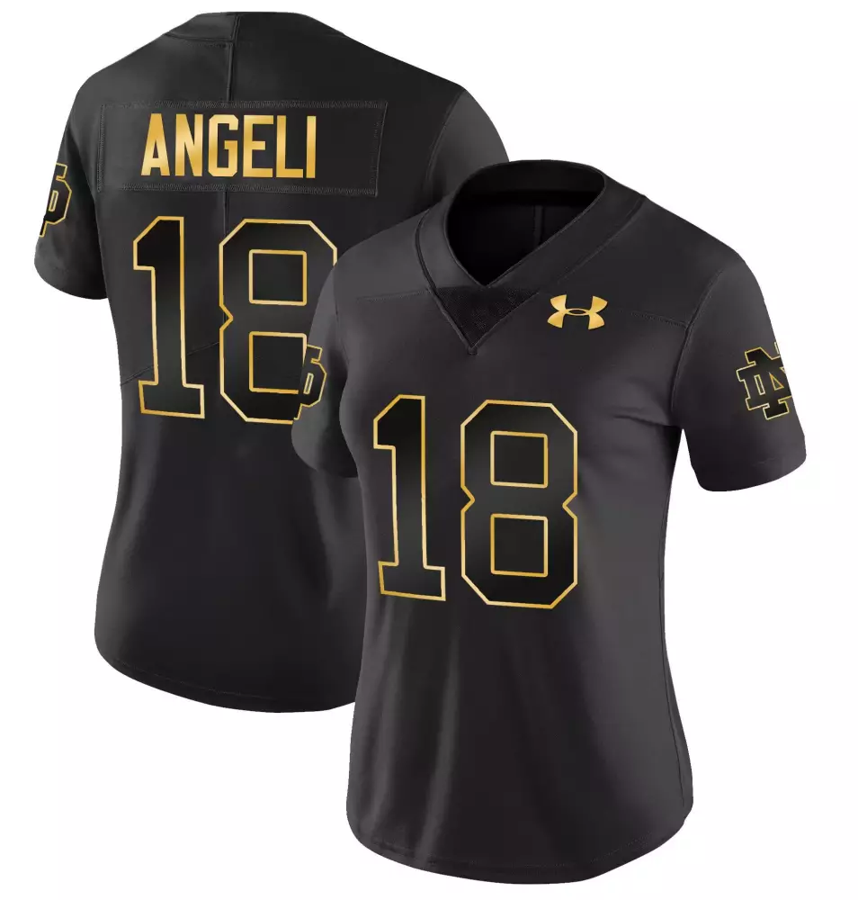 steve angeli black gold womens notre dame fighting irish gold vapor limited jersey all stitched