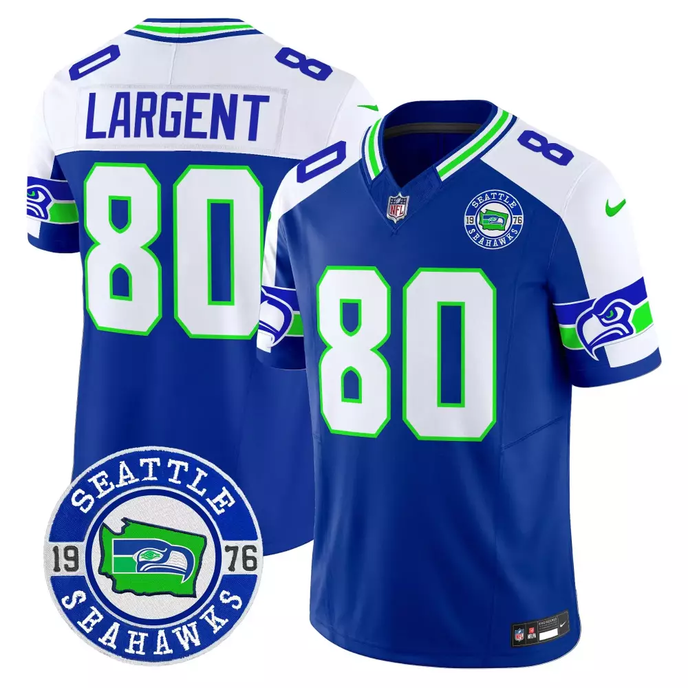 steve largent navy womens seattle seahawks 2024 seattle city patch vapor limited jersey all stitched