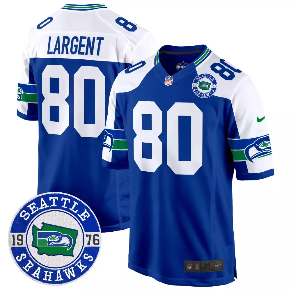 steve largent navy womens seattle seahawks 2024 seattle city patch vapor limited jersey all stitched