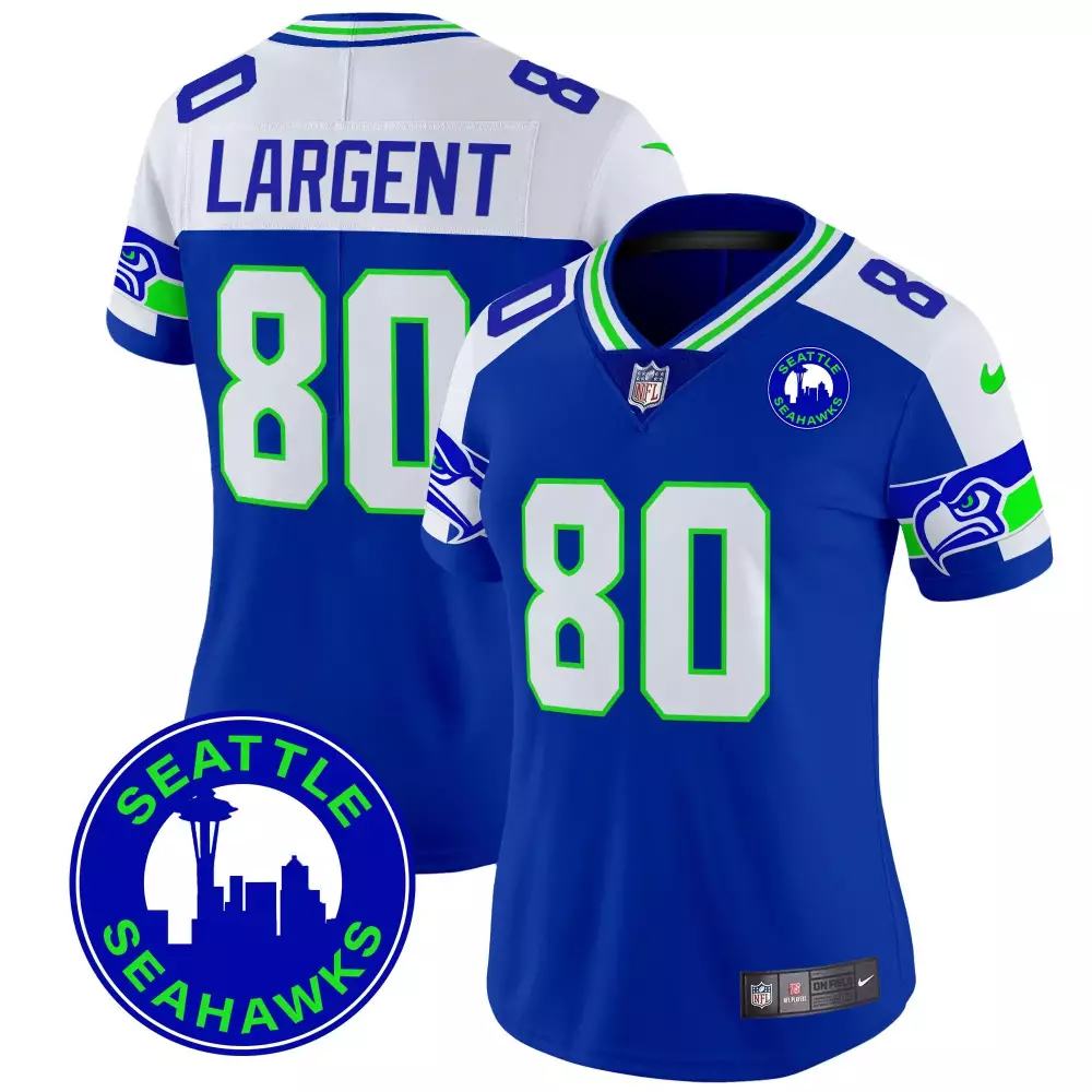 steve largent royal alternate mens seattle seahawks throwback est 1976 patch vapor limited jersey all stitched