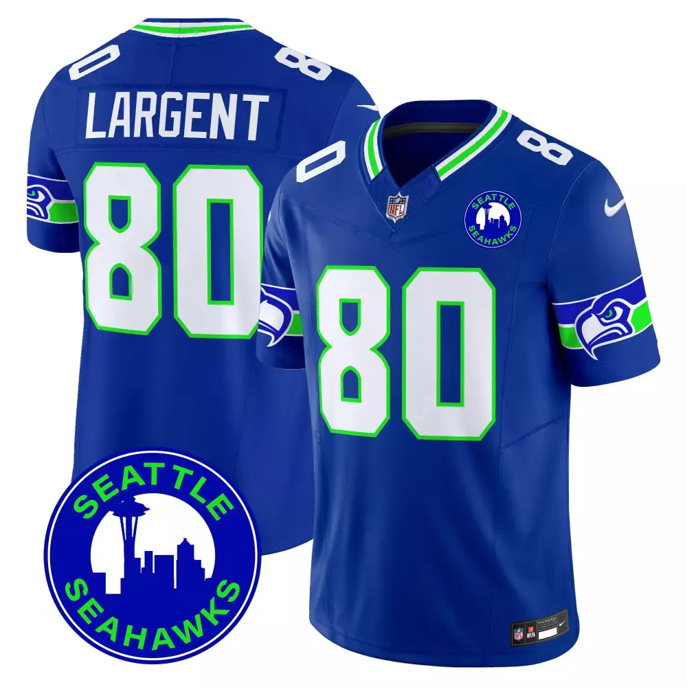 steve largent royal alternate mens seattle seahawks throwback est 1976 patch vapor limited jersey all stitched