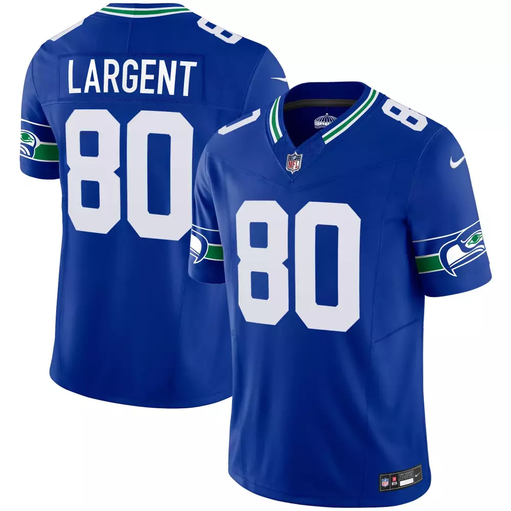 steve largent royal mens seattle seahawks throwback est 1976 patch vapor limited jersey all stitched