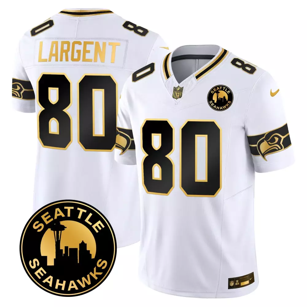 steve largent white gold mens seattle seahawks 2024 seattle city patch gold vapor limited jersey all stitched