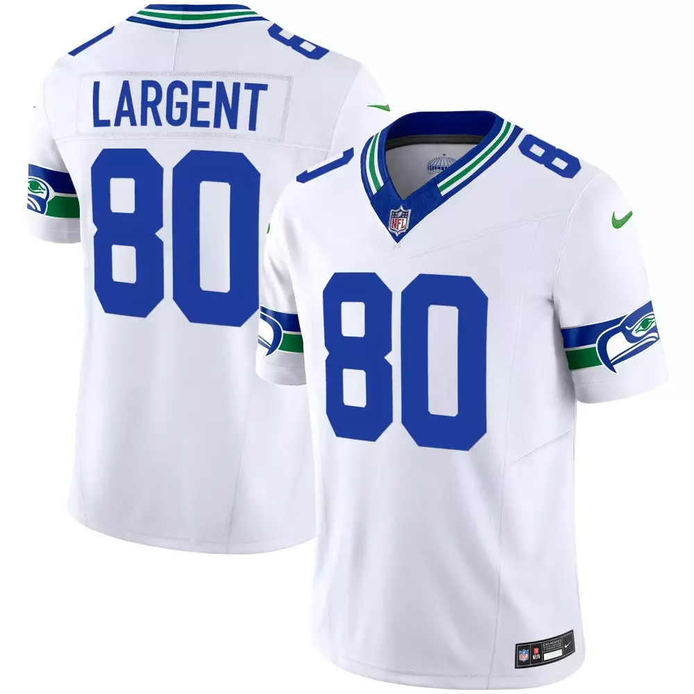 steve largent white mens seattle seahawks throwback gold vapor limited jersey v2 all stitched