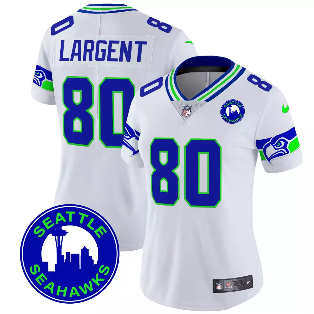 steve largent white mens seattle seahawks throwback gold vapor limited jersey v2 all stitched