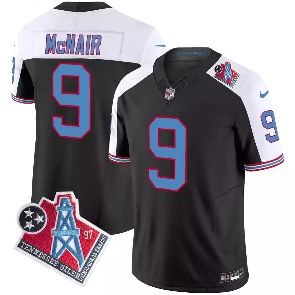 Steve McNair Black Alternate Men's Tennessee Titans 1997 Throwback Limited Vapor Jersey | All Stitched | Game Day Outfit | For Men, Women & Youth
