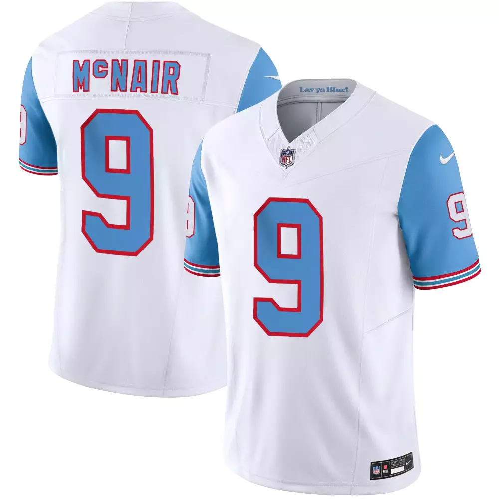 steve mcnair blue sleeves mens tennessee titans throwback limited vapor jersey all stitched