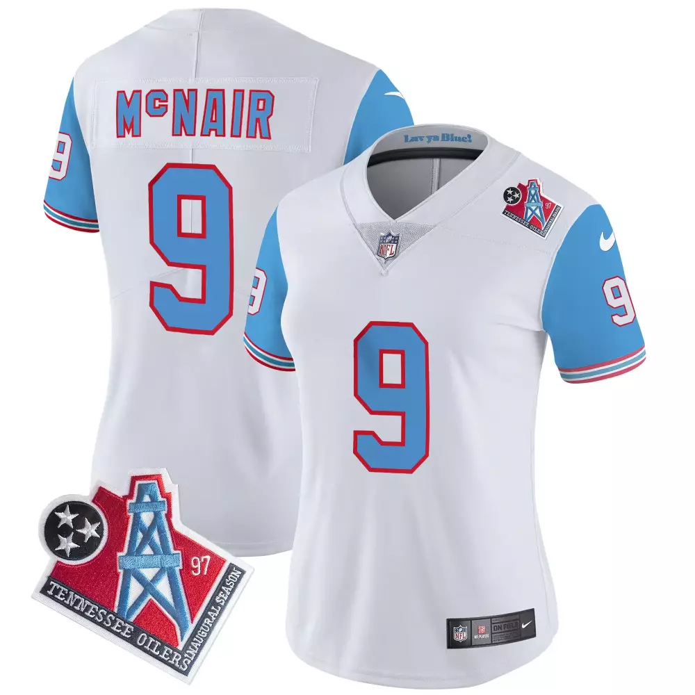 steve mcnair blue sleeves mens tennessee titans throwback limited vapor jersey all stitched