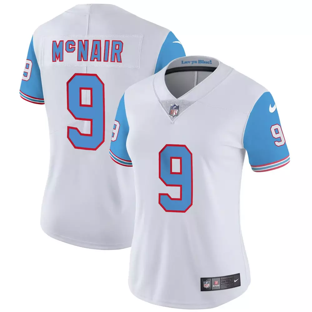 steve mcnair blue sleeves mens tennessee titans throwback limited vapor jersey all stitched