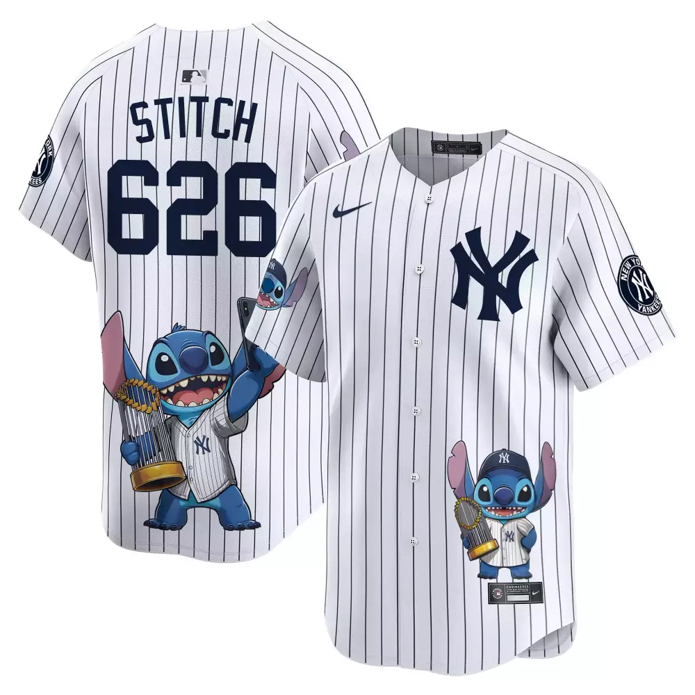 stitch cream unisex new york yankees lilo and stitch vapor premier limited jersey printed